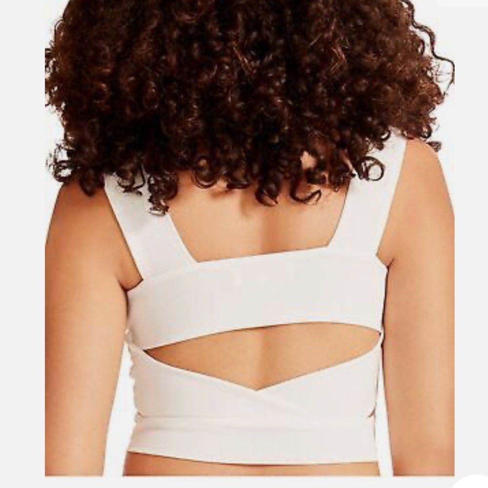 NWOT MADDEN GIRL Ivory Lined Tank Sleeveless Square Neck Crop Top Sz L